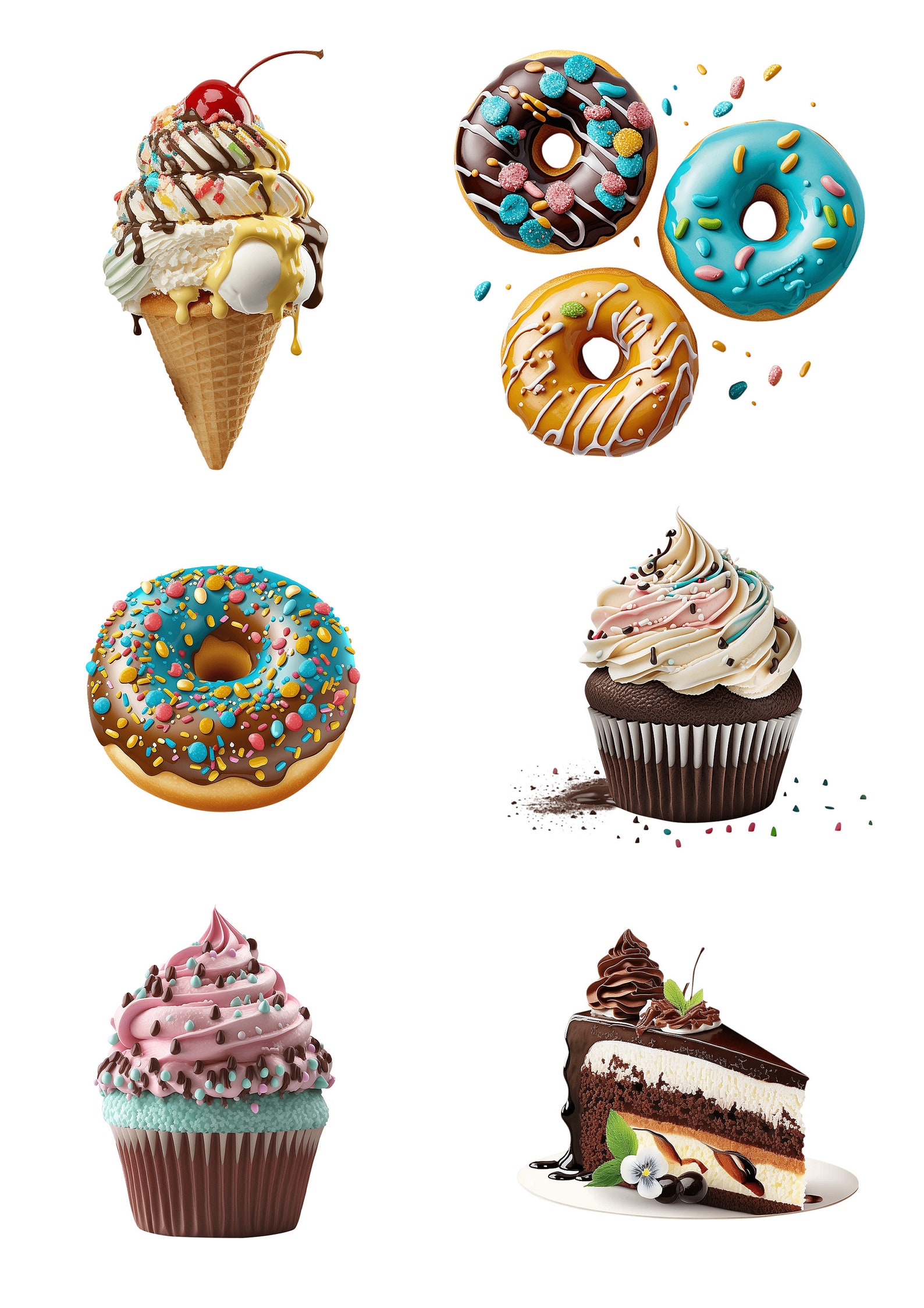 Dessert PNG Cake PNG Dessert Clipart Cute Cupcakes Clipart - Etsy