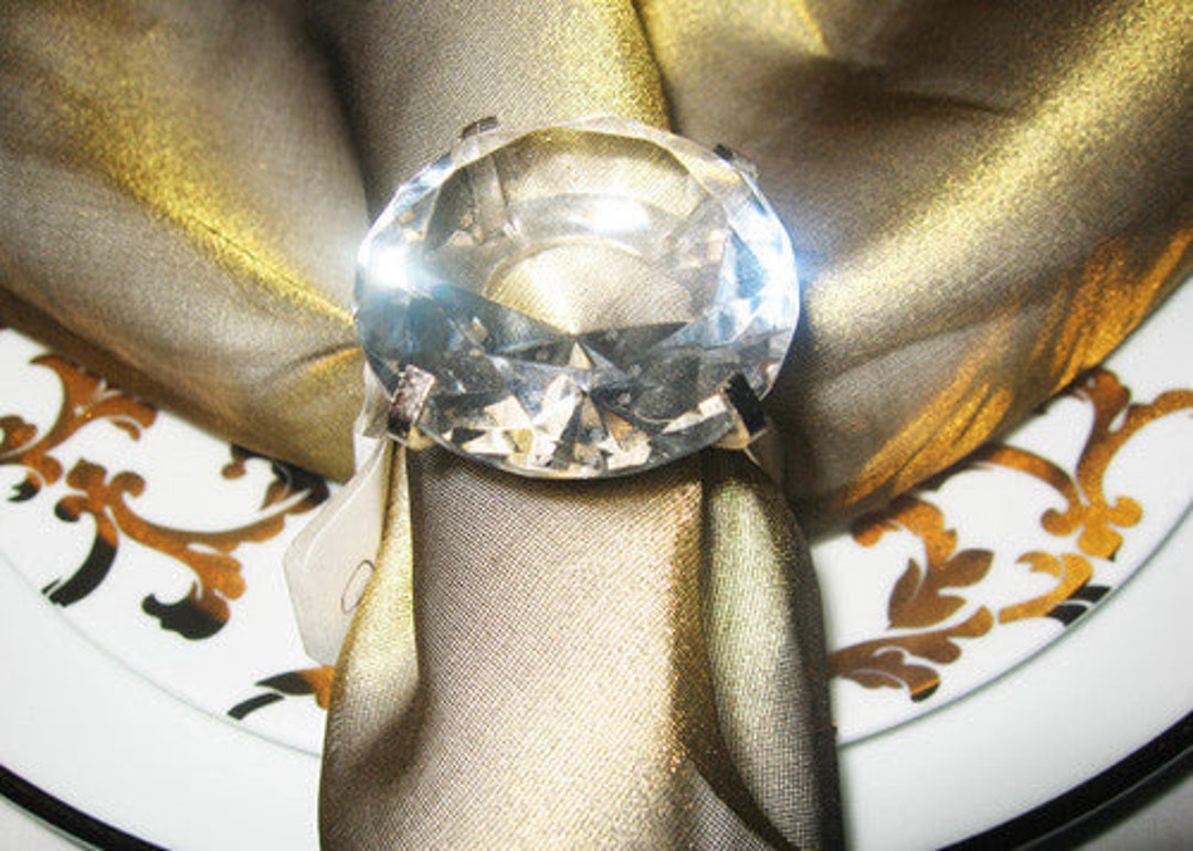 Jenlyfavors Large Crystal Diamond Ring Napkin Rings Napkin Holder ...