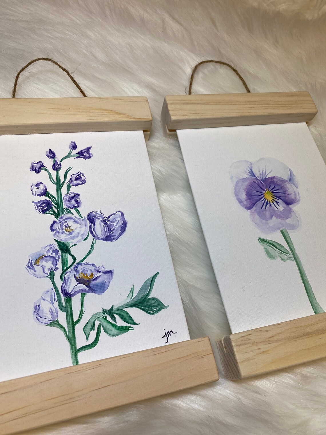 Birth flower canvas wall hanging Etsy