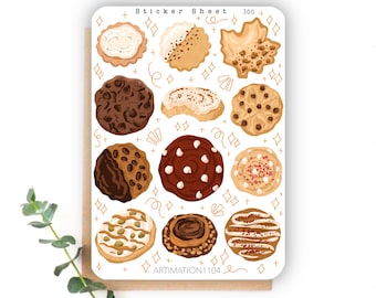 12 fogli di adesivi "Cookies" 300 / Adesivo Bullet Journal, adesivi per album, adesivi per pianificatore, Natale, inverno, vacanze