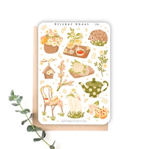 Feuille d'autocollants « Prairies vertes » 198 | Bullet Journal, scrapbooking, agenda, automne, automne, noyau de chalet,