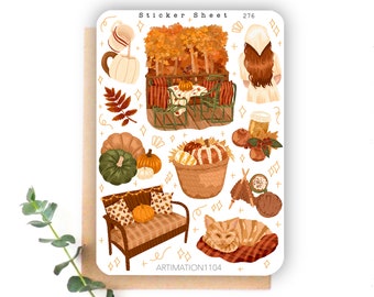 Foglio di adesivi "Tempo di maglione" / Agenda autunnale / Bullet journal autunnale accogliente / Scrapbooking