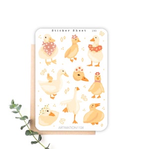 9 pcs Sticker Sheet "Cute Ducks“ 193 | Bullet Journal Sticker, Scrapbook Stickers, Planner Sticker, Autumn, Fall, Cottage Core, Spring