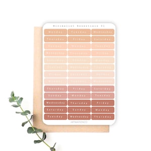 Sticker Bogen Minimalist Essentials 01 Days | Bullet Journal, Scrapbook, Wochenplaner, Planer, Tagebuch
