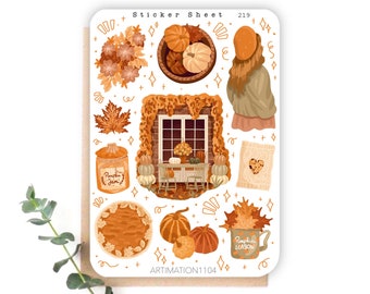 Sticker Sheet "Autumn Glow“ 219 | Bullet Journal, Scrapbook , Planner , Autumn, Fall, Cottage Core,