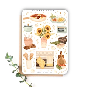 Foglio di adesivi "Country Kitchen" 265 / Bullet Journal, Scrapbook, Planner, Adesivi decorativi, Boho