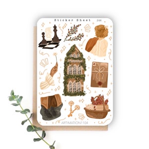 Feuille d'autocollants « Secret History » 244 | Bullet Journal, Scrapbook, Agenda, automne, Cottage Core, Dark Academia