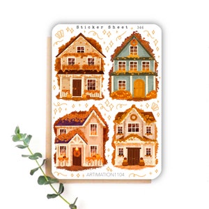 Feuille d'autocollants « Autumn Lane » 346 | Bullet Journal, Scrapbooking, Agenda, Stickers décoratifs, Automne