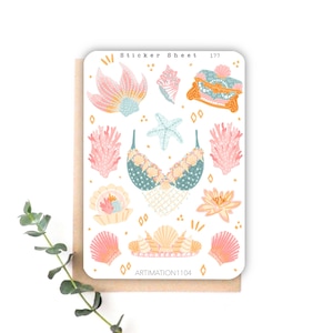 Foglio di adesivi "Calypso" 177 / Bullet Journal, Scrapbook, Planner, Adesivi decorativi, Boho