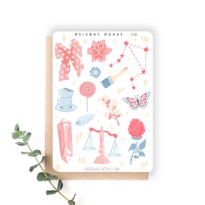 Stickervel "Weegschaal" 158 | Bullet Journal, plakboek, planner, decoratieve stickers, dierenriem