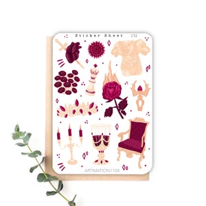 Feuille d'autocollants « Hadès » 172 | Bullet Journal, scrapbooking, agenda, autocollants décoratifs, bohème
