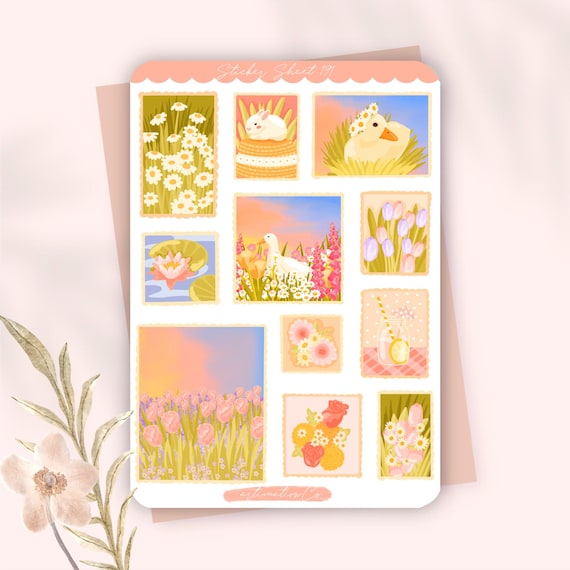 Spring Botanical Stickers | Cottage Garden Journal Sticker Sheet