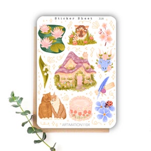 Stickerbogen „Märchenwald“ 318 | Bullet Journal, Scrapbook, Planer, Cottage Core, Reader, Frühling