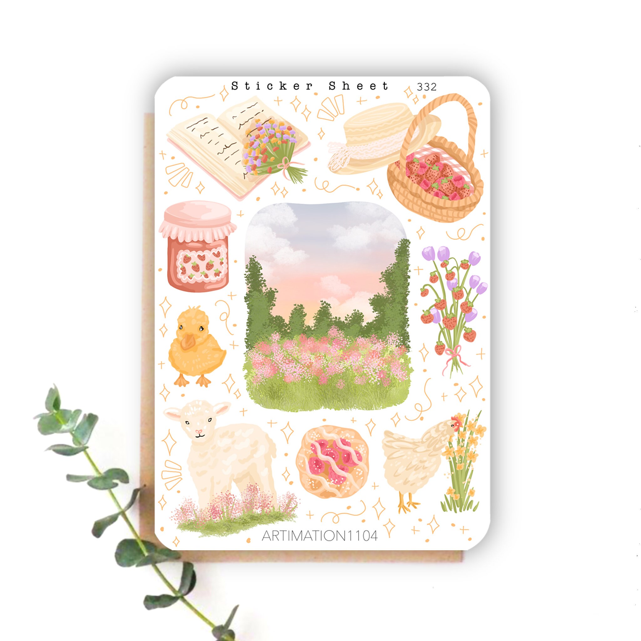 Sweet Spring Cottage Sticker Sheet | Planner, Scrapbook - Etsy