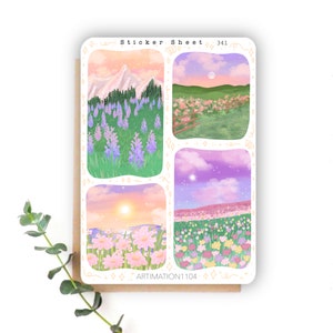„Lila Sonnenuntergänge“ 341 | Bullet Journal, Scrapbook, Planer, Cottage Core, Reader, Sommer, Strand