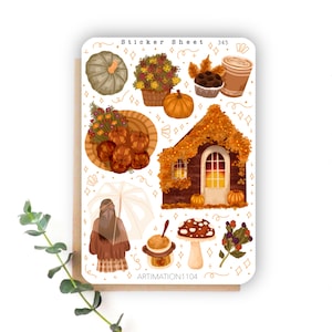 Folha de adesivos “Cozy October Days“ 345 | Bullet Journal, Scrapbook, Planner, Adesivos decorativos, Outono