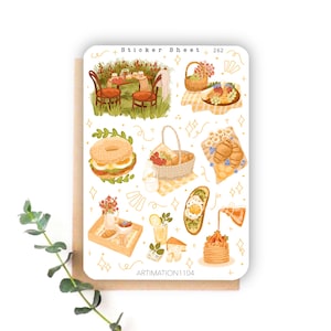 Feuille d'autocollants « Garden Breakfast » 262 | Bullet Journal, Scrapbook, Agenda, Pâques, Printemps, Cottage,
