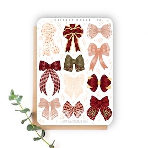 Sticker Sheet „Festive Bows “ 298 | Bullet Journal, Scrapbook, Planer, Weihnachten, Winter, Feiertage