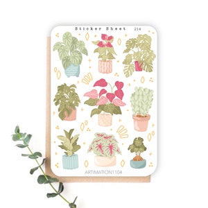 Feuille d'autocollants « Jolies plantes » 214 | Bullet Journal, scrapbooking, agenda, automne, automne, noyau de chalet,