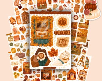 Autumn Sticker Bundle | 15 Cozy Fall Sticker Sheets, XXL Set