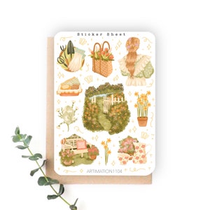 Feuille d'autocollants « Spring Meadow » 248 | Bullet Journal, scrapbooking, agenda, automne, automne, cottage,