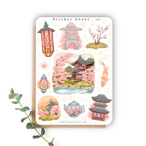 Sticker Bogen „Zen Garden“ 322 | Bullet Journal, Scrapbook, Planer, Cottage Core, Reader, Frühling