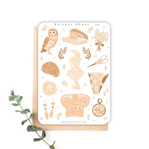 Foglio di adesivi "Athena" 168 / Bullet Journal, Scrapbook, Planner, Adesivi decorativi, Boho