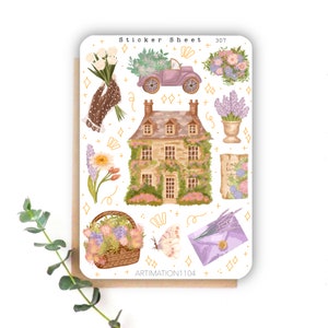 "Stickerbogen ""Regency Spring“ 307 | Bullet Journal, Scrapbook, Planer, Cottage Core, Reader, Frühling."