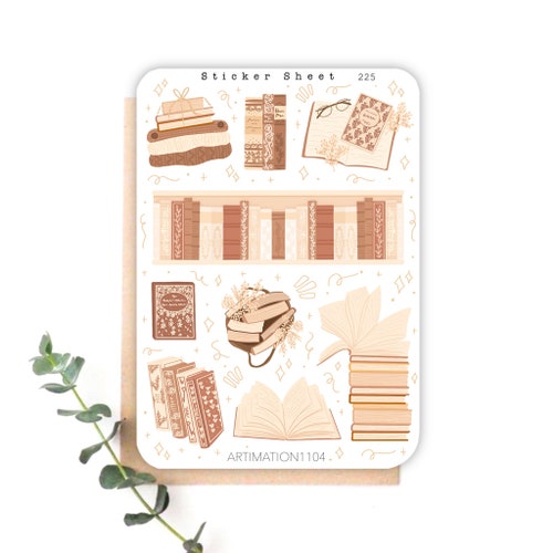 9pcs Sticker Sheet "Booklover Classics“ 225 | Bullet Journal Sticker, Scrapbook Stickers, Planner Sticker, Fall, Cottage Core, Fairytale