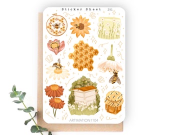 Sticker Sheet "Sweet as Honey“ 251 | Bullet Journal, Scrapbook , Planner , Autumn, Fall, Cottage Core,