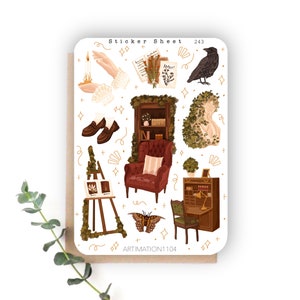 Feuille d'autocollants « Forgotten Manor » 243 | Bullet Journal, Scrapbook, Agenda, automne, Cottage Core, Dark Academia