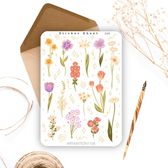 6pcs/lot Kawaii Scrapbook Stickers butterfly flower Bullet Journaling  Supplies Planner Decorative Craft Stationery Sticker
