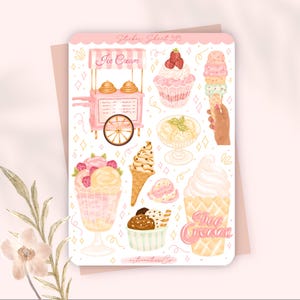 Ice Cream Sticker Sheet: Sweet Summer Planner Stickers