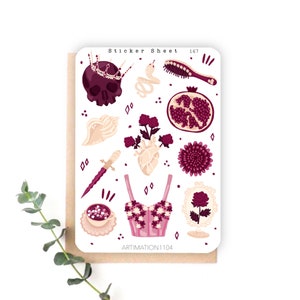 Sticker Sheet &quot;Persephone“ 167 | Bullet Journal, Scrapbook , Planner , Decorative Stickers, Boho