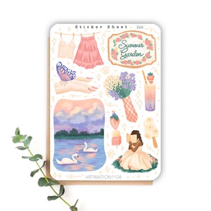 Stickerbogen „Summer Garden“ 326 | Bullet Journal, Scrapbook, Planer, Cottage Core, Reader, Sommer, Strand