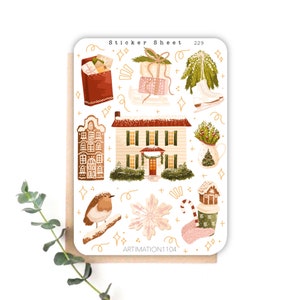 Folha de adesivos "Home for Christmas" 229 | Bullet Journal, Scrapbook, Planner, Natal, Inverno, Feriados