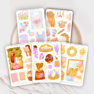 Dreamy Gardens Sticker Bundle di 5 fogli di adesivi / Bullet Journal, Scrapbook, Planner, Adesivi decorativi, Piante