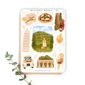 Hoja de pegatinas "Dolce Vita" 263 / Bullet Journal, Scrapbook, Planificador, Pegatinas decorativas, Boho