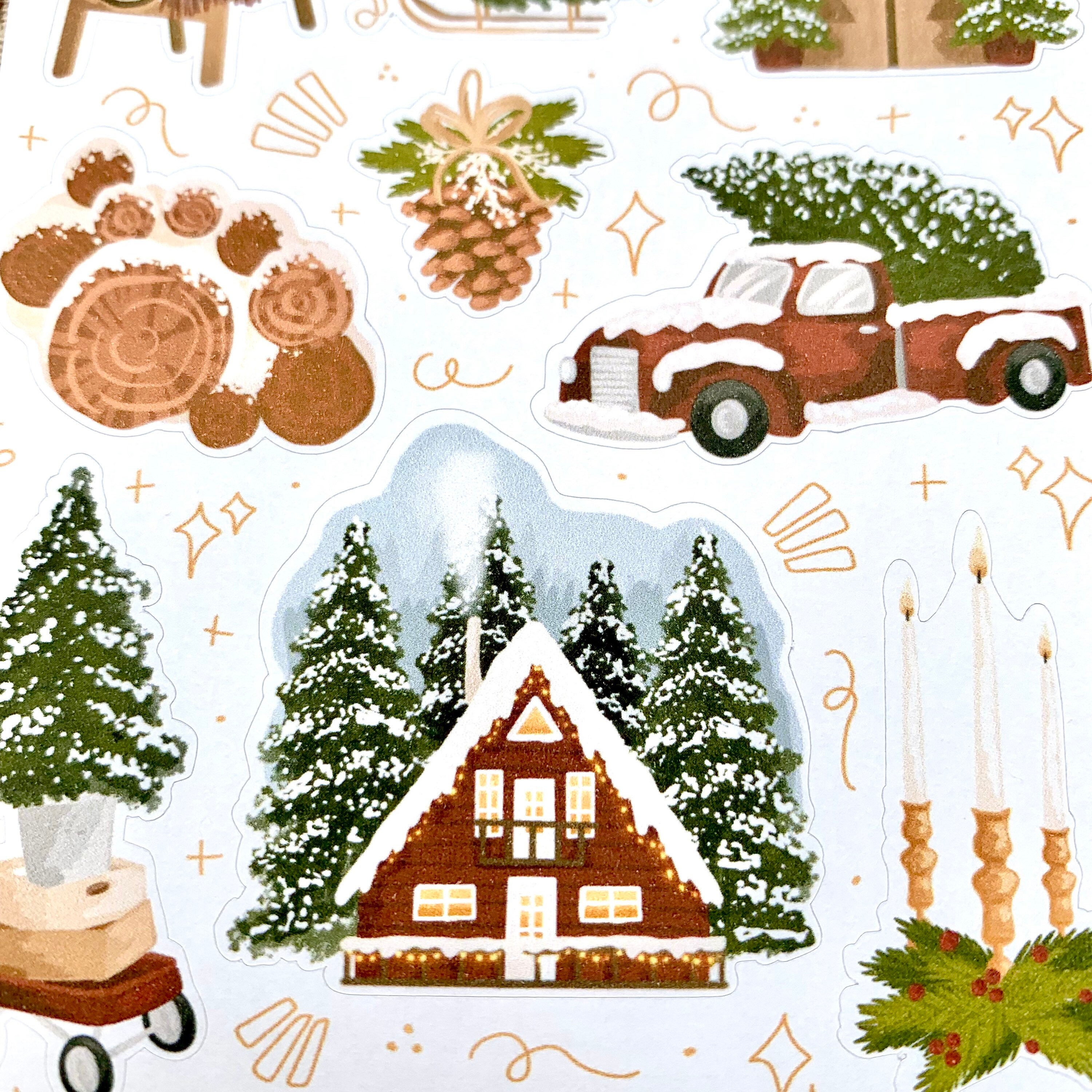 10pcs Sticker Sheet christmas Tree Farm 230 Bullet Journal Sticker