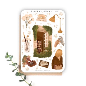 Folha de adesivos "Natural Academia" 233 | Bullet Journal, Scrapbook, Planner, Outono, Cottage Core, Planta