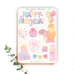 “Pastell Geburtstag“ 381 | Bullet Journal, Scrapbook, Planer, Frühling, CottageCore