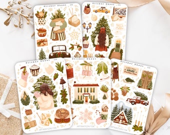 Sticker Sheets Winter 2022 Bundle of 5 | Bullet Journal, Scrapbook , Planner , Decorative Sticker, Christmas, Holiday