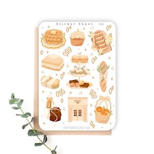 Foglio di adesivi "Prodotti da forno" 204 / Bullet Journal, Scrapbook, Planner, Autunno, Caduta, Cottage Core,