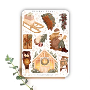 Foglio di adesivi "Cozy Winter Eve" 356 / Bullet Journal, Scrapbook, Planner, Natale, Inverno, Festività