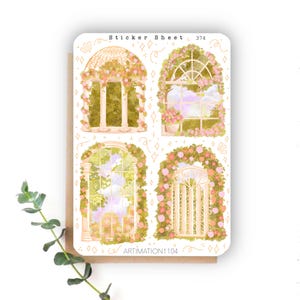 Feuille d'autocollants « Ethereal Spring » 374 | Bullet Journal, Scrapbooking, Agenda, Printemps, Cottage Core, Livres