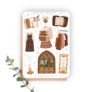 Feuille d'autocollants « Après-midi sombre » 242 | Bullet Journal, scrapbooking, agenda, automne, Dark Academia