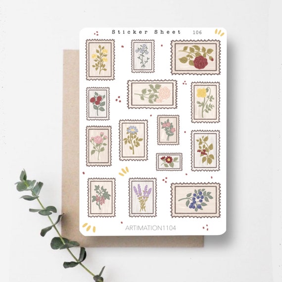 Vintage Stamp Stickers for Bullet Journals & Planners