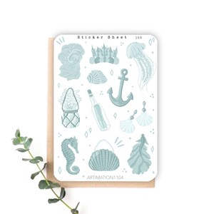 Sticker Sheet &quot;Poseidon“ 169 | Bullet Journal, Scrapbook , Planner , Decorative Stickers, Boho