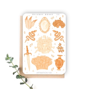 Sticker Sheet &quot;Medusa“ 173 | Bullet Journal, Scrapbook , Planner , Decorative Stickers, Boho