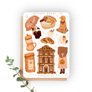 Folha de adesivos “Autumn Walk“ 275 | Bullet Journal, Scrapbook, Planner, Adesivos decorativos, Outono